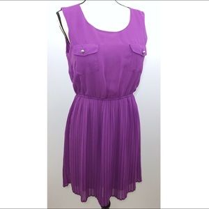 Purple Pleated Dress